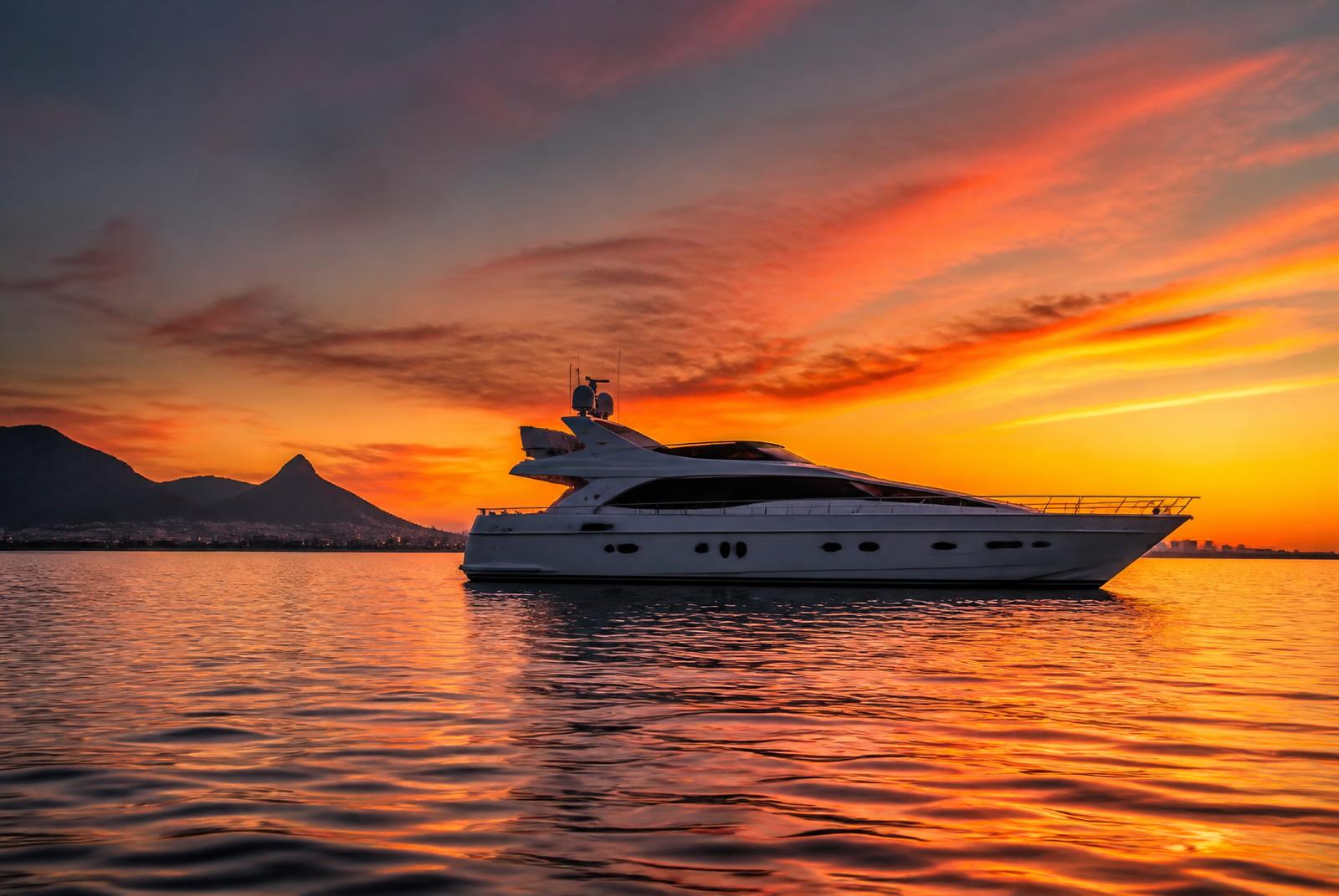 Golden hour anchored off the Cape coastline — the shot everyone comes for.
